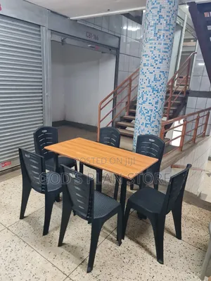 Persons Wooden Foldable Table and Plastic Chairs Foldable Dining Table