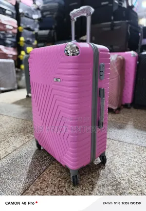 Original Noble Plastic Suitcase. Medium Size. Pink Color