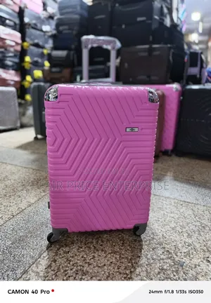 Original Noble Plastic Suitcase. Medium Size. Pink Color