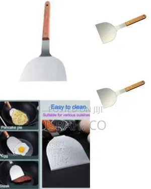 Pizza Cookie Steak Stainless Steel Spatula Set With Wooden Handle