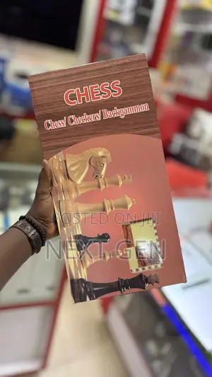 3-in-1 Game Set Including Chess, Checkers, and Backgammon Big