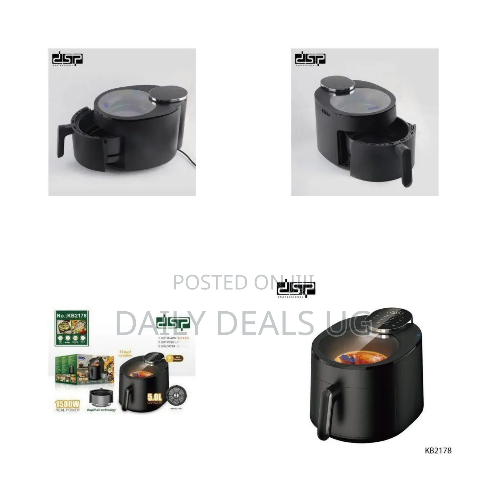 DSP 5.0l Digital Air Fryer With Visual Window (Model Kb2178)-Multicolo