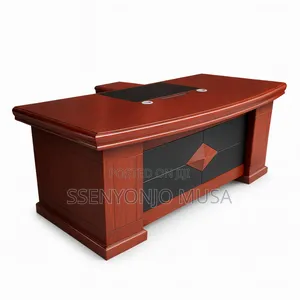 Coffee Brown Executive Office Table With 5 Drawers