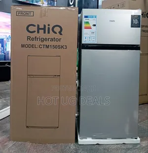 Chiq 150l Double Door Top Freezer Refrigerator Silver
