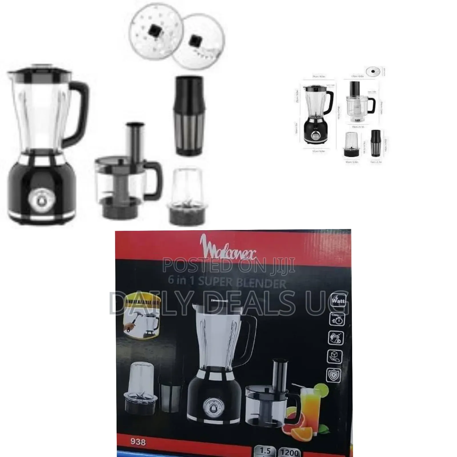 Walconex 6-in-1 Super Blender - Multicolor