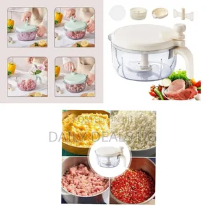 Manual Multi-Function Food Processor and Chopper With Attachments