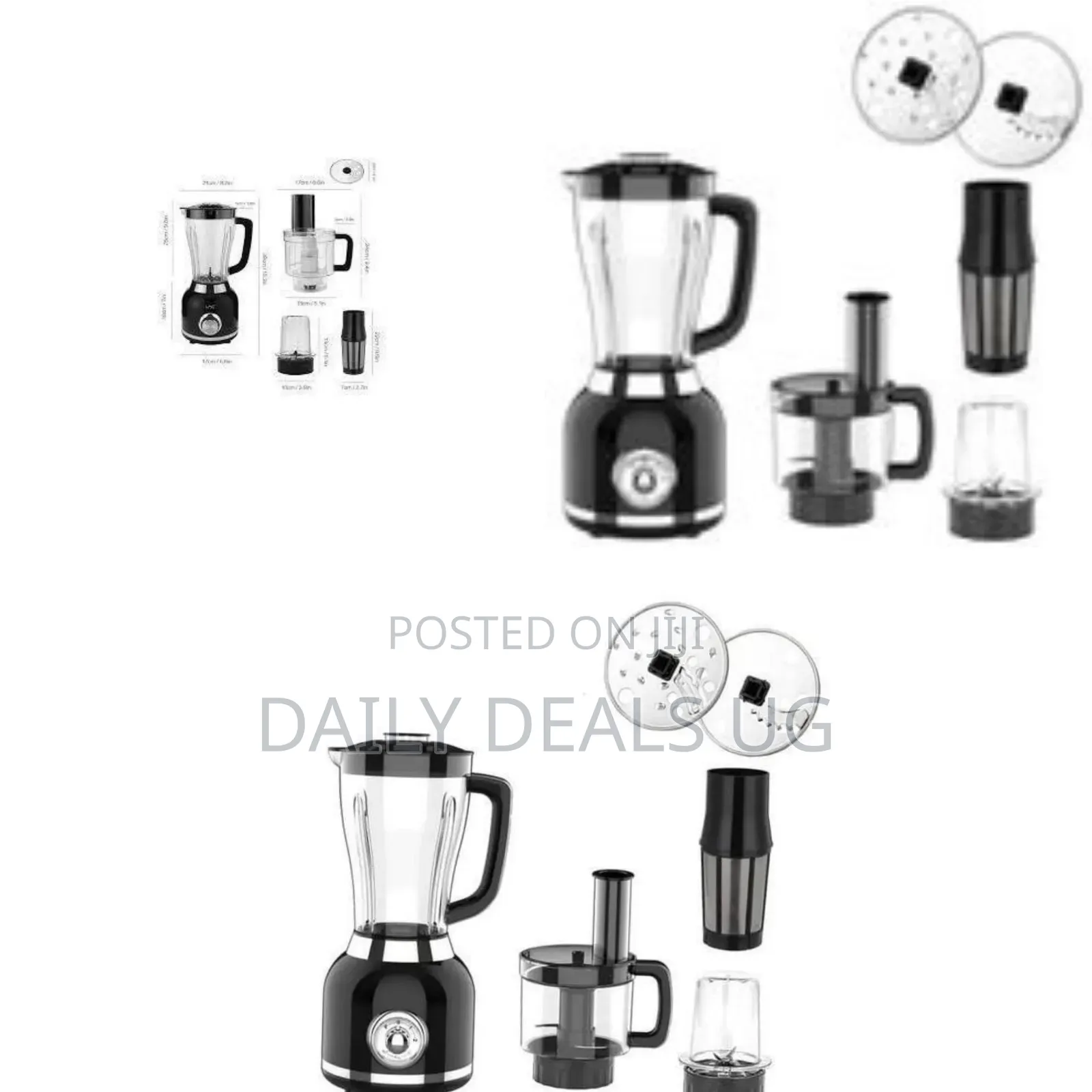 Multi-Functional Blender Set With Grinder and Chopper - Multicolor