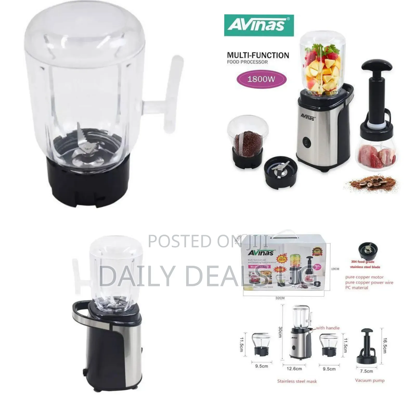 Avinas Av-123 Multi-Function Food Processor Blender - Multicolor