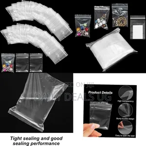 100pcs Poly Zip Lock Bags, Reclosable PVC Ziplock Bags, Waterproof