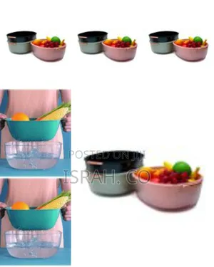 1 Piece of Thickened Double Drain Basket Bowl Fruit Vegetable Washing