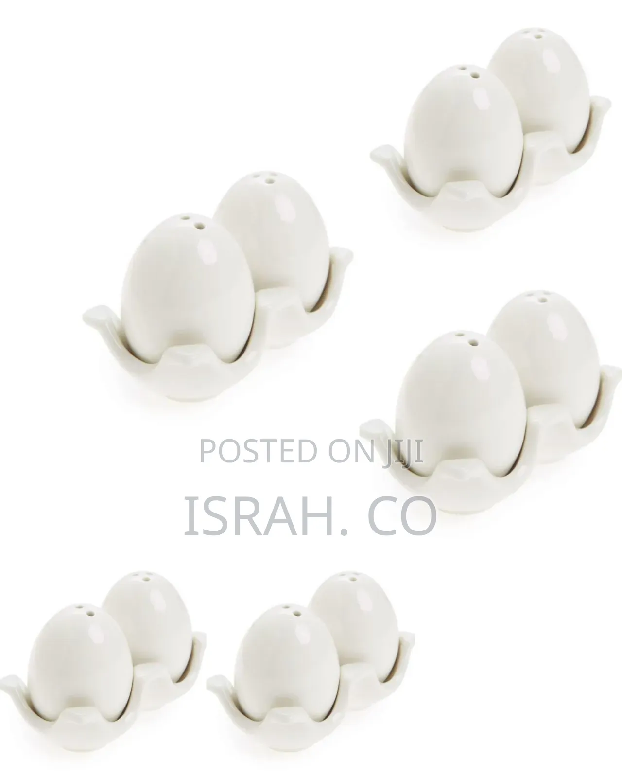 Egg Pepper and Salt Shaker Set-White