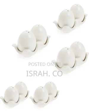 Egg Pepper and Salt Shaker Set-White
