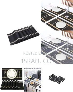 Woven Vinyl Placemats and Table Runner Sets PVC Non Slip Heat