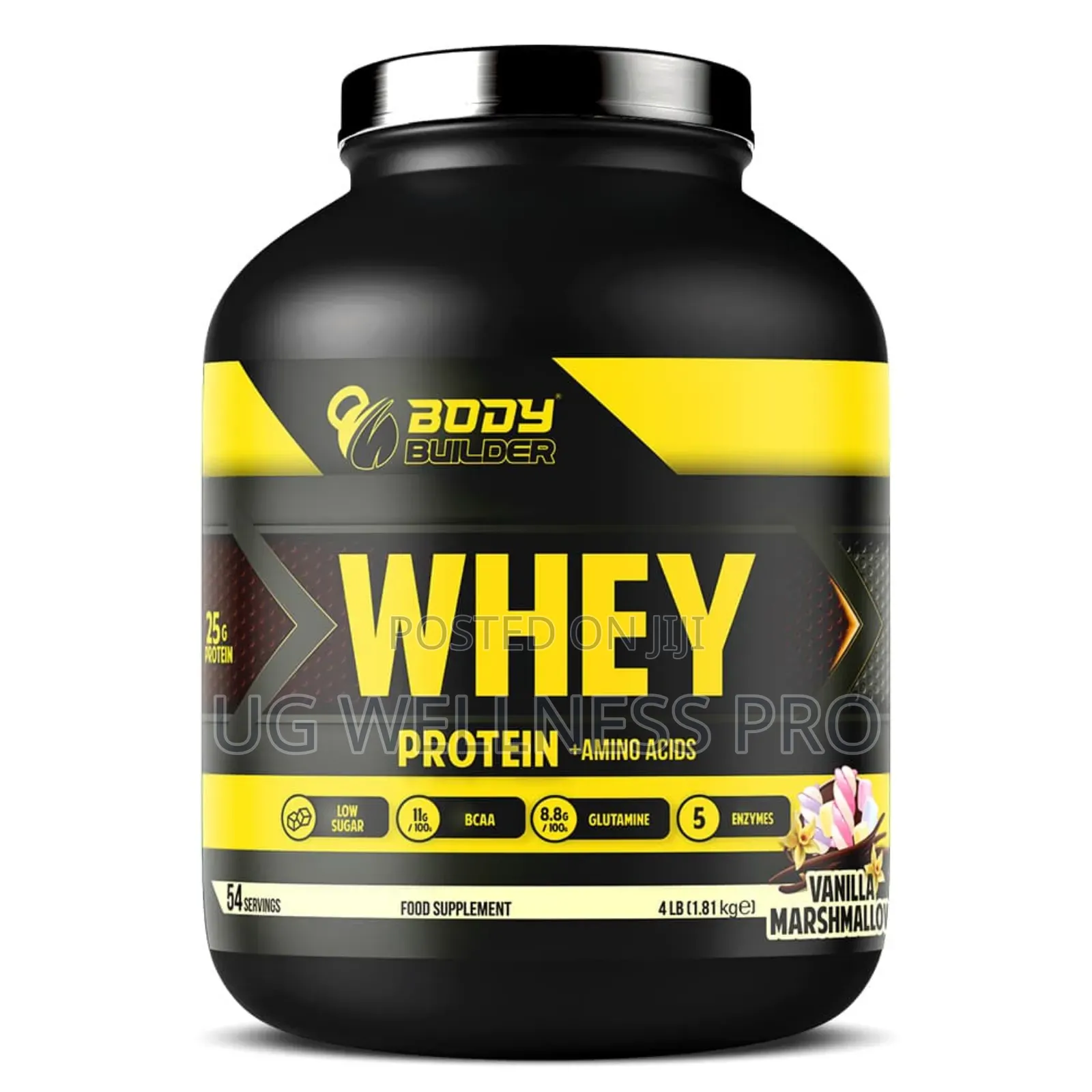 Body Builder Whey Protein, Vanilla Marshmallow, 54 Servings