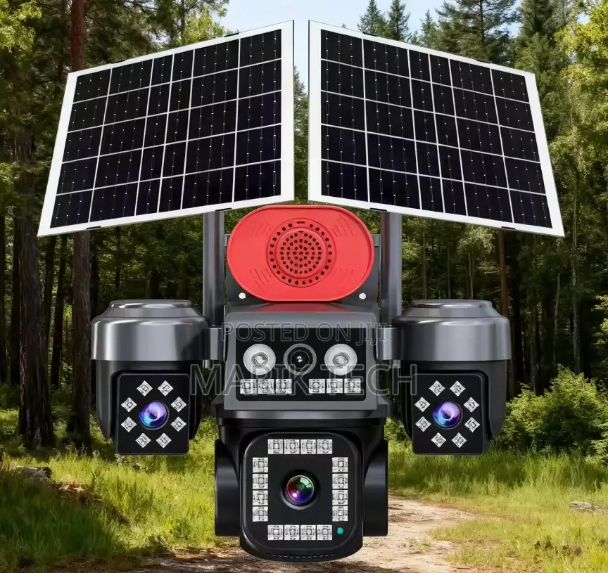 Solar Powered Security 4 Lens Camera of Good Quality and Clear Image
