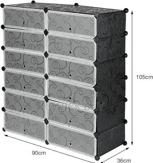 Modular Plastic Wardrobe 12 Cubes, Shoe Rack Mallet