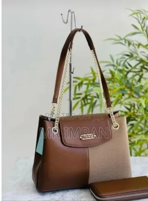 2in1 Grey Quilted Handbag