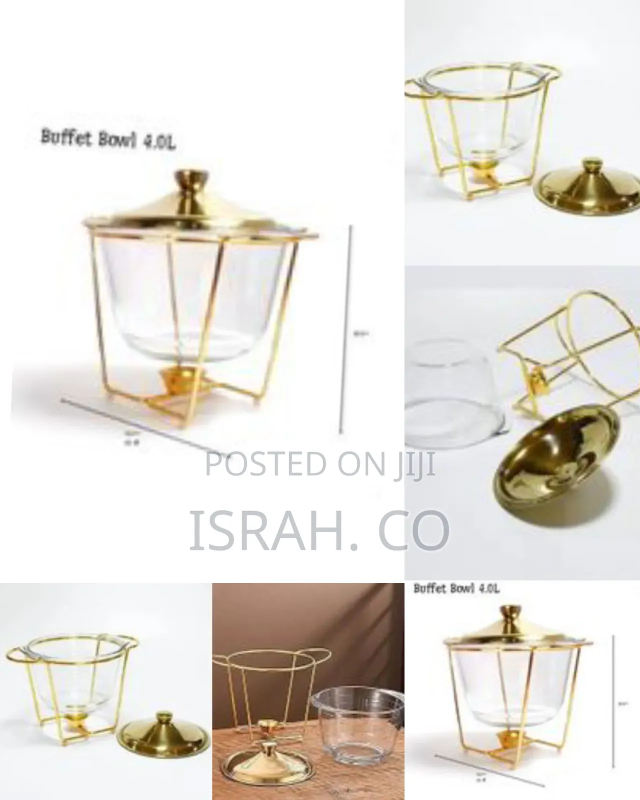 4l Glass Chafing Dish Buffet Set Stove Server Food Warmer