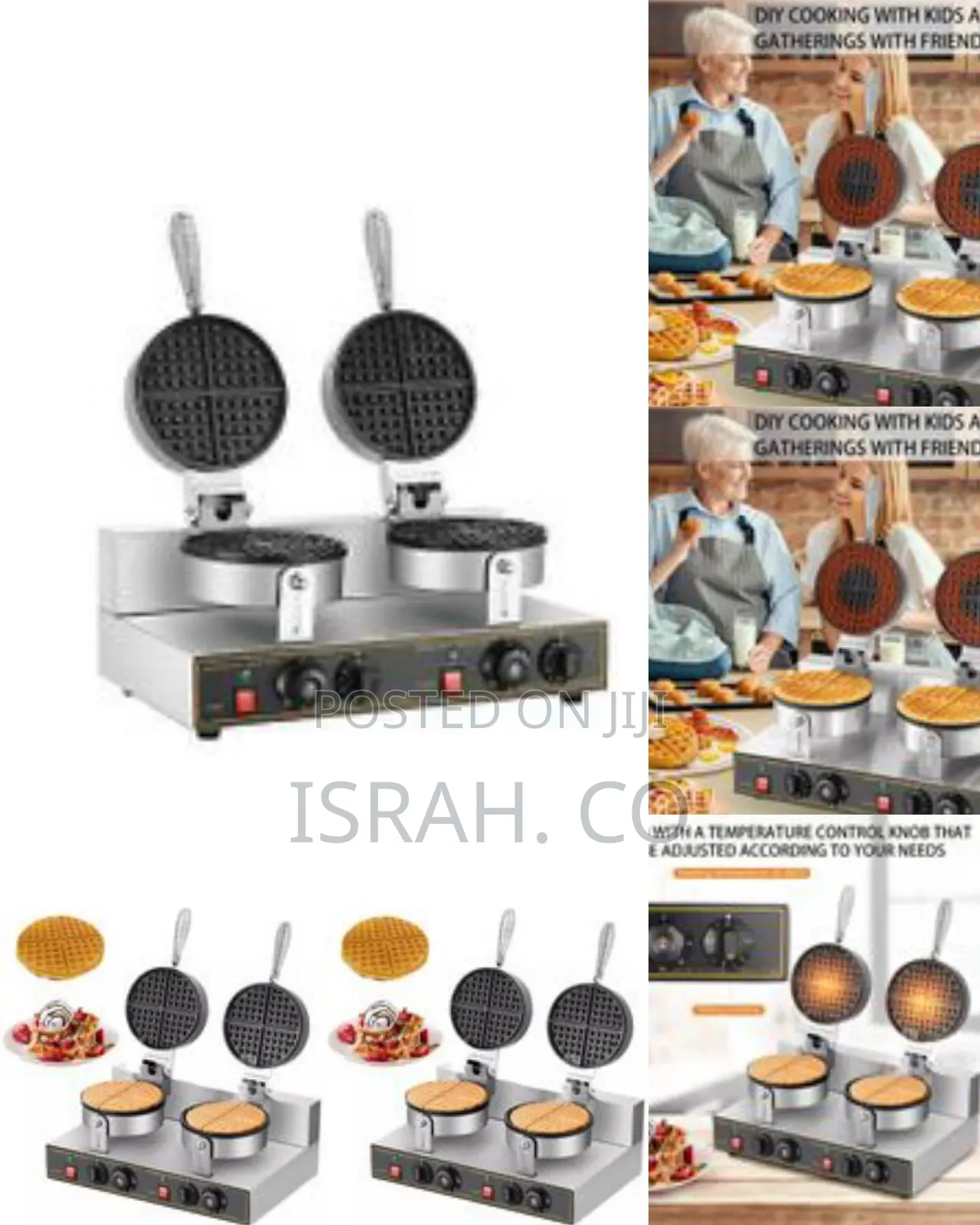 Commercial Waffle Maker, Double Head Waffle Maker Machine 110v 2400w