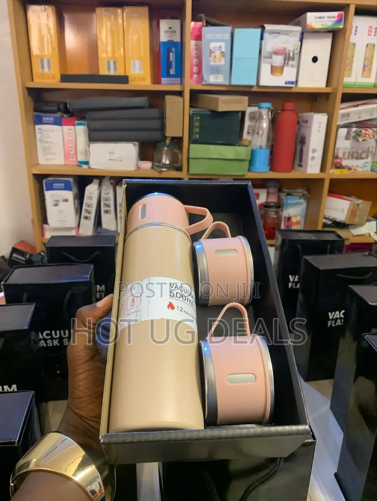 500ml Vacuum Flask Desk Cups Thermos Bottle- Peach