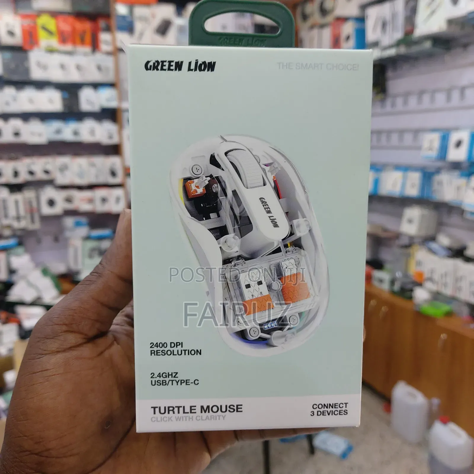 Turtle Wireless Mouse 2400 Dpi Greenlion