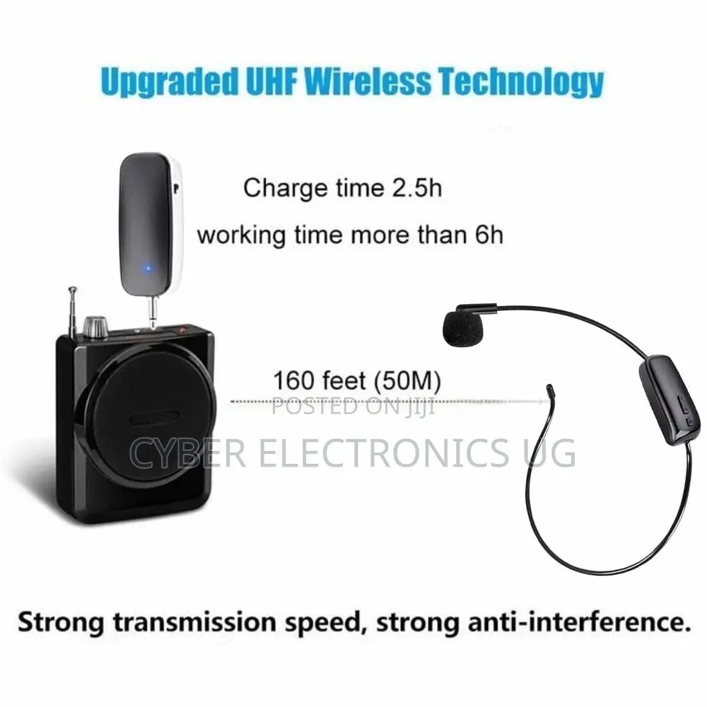 Wireless Headset Mic Microphone System Ideal for Speakers Amplifier