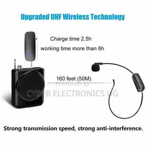 Wireless Headset Mic Microphone System Ideal for Speakers Amplifier