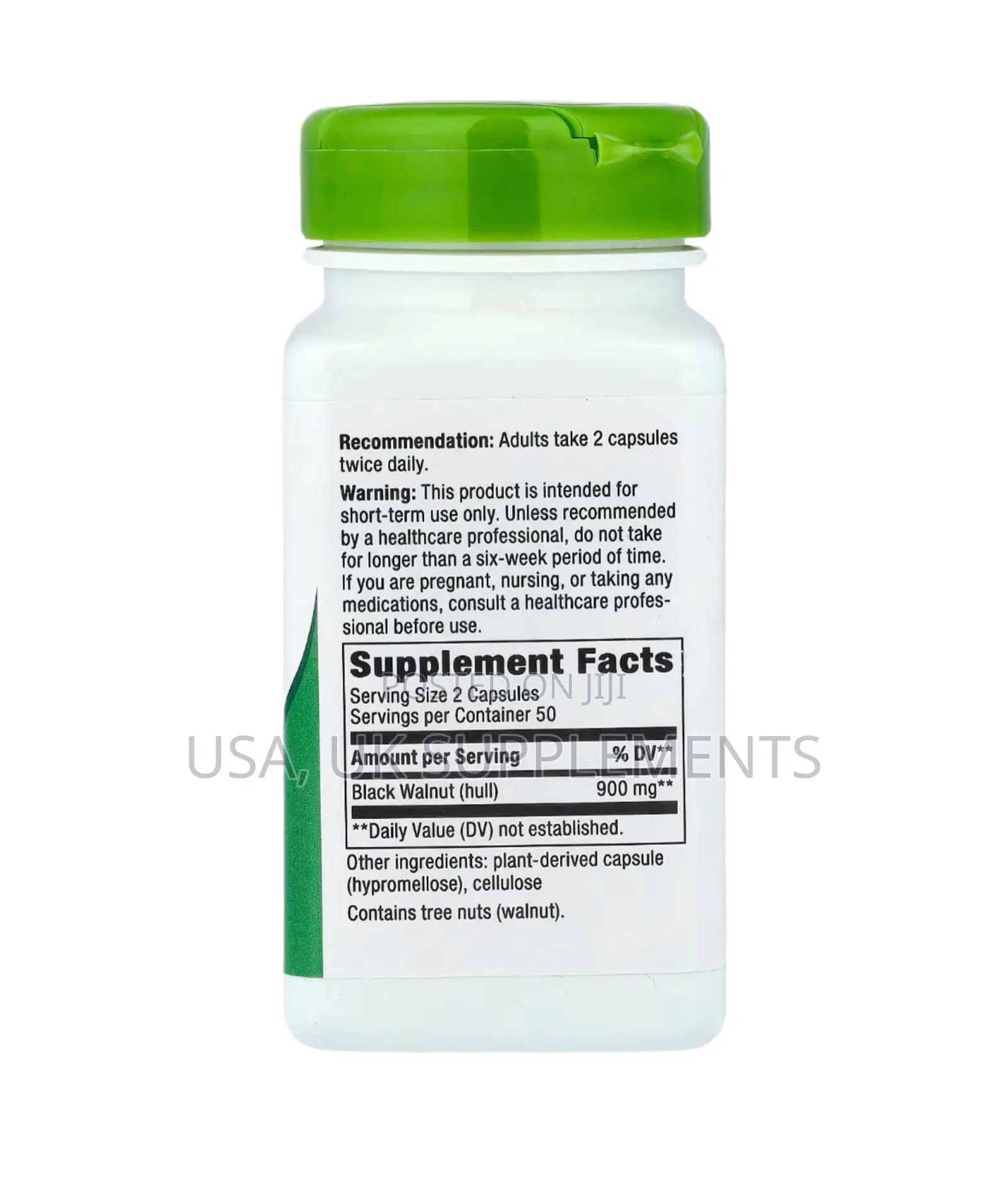 Black Walnut Hulls 900mg 100capsules Nature’S Way