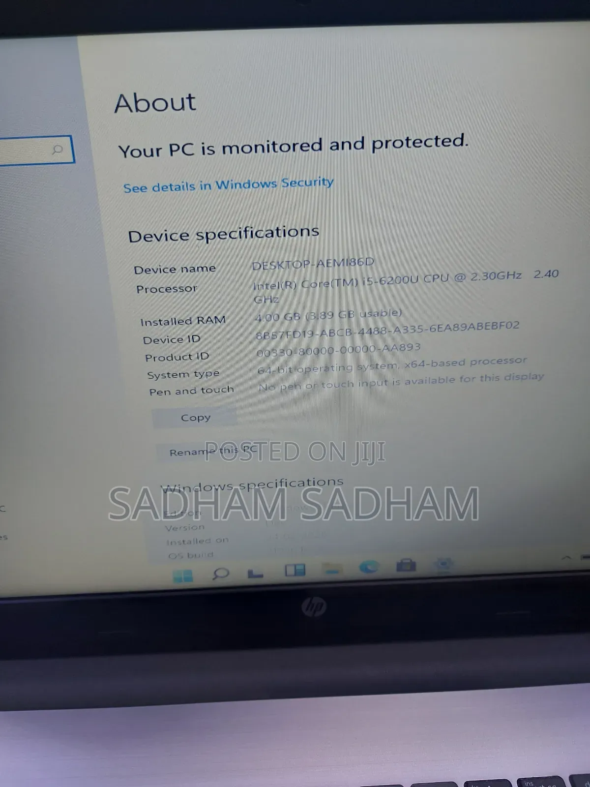 Laptop HP 250 G5 4GB Intel Core i5 SSD 256GB