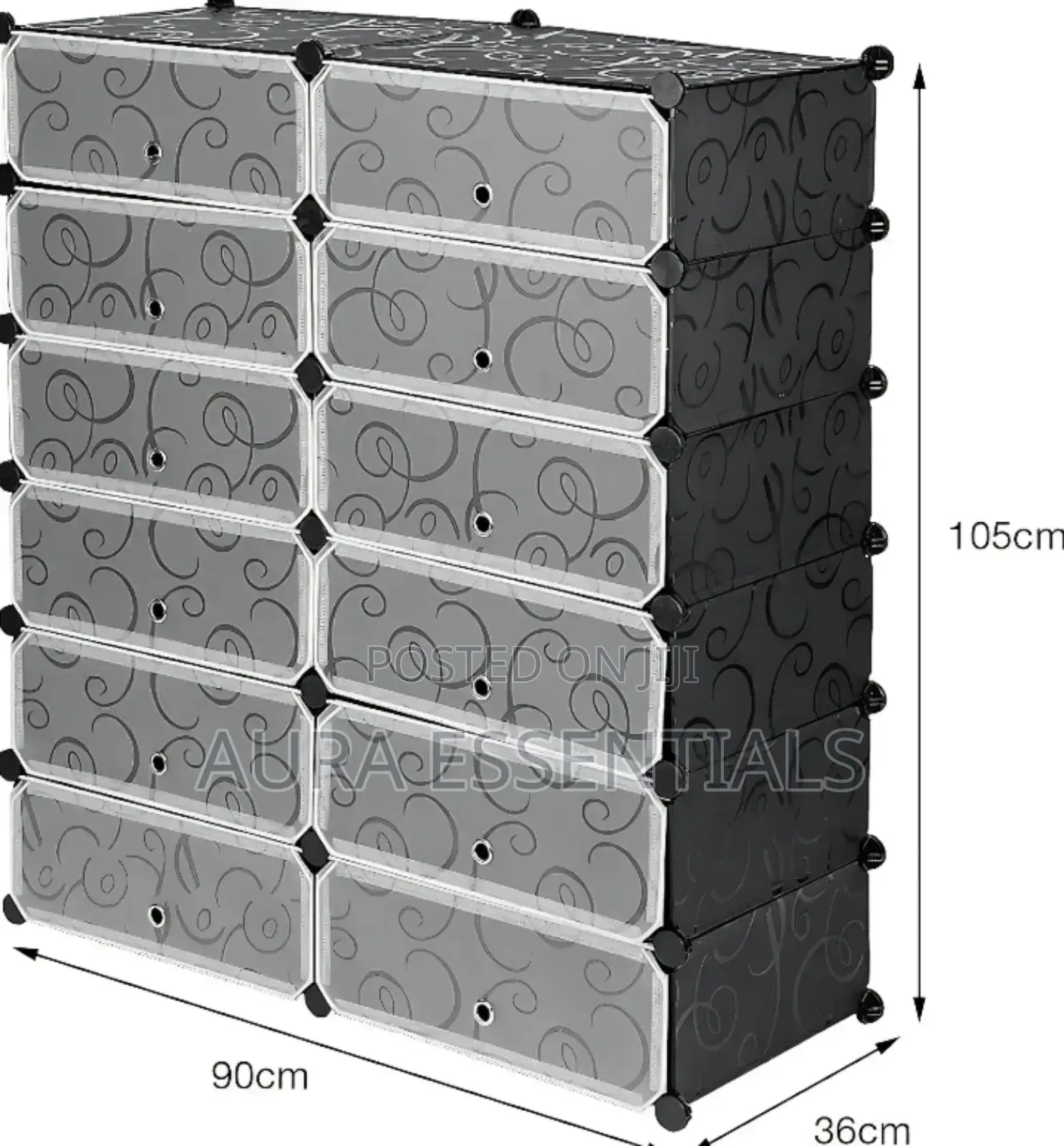 Modular Plastic Wardrobe 12 Cubes, Shoe Rack Mallet