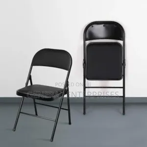 Black Vinyl Padded Folding Chair 2