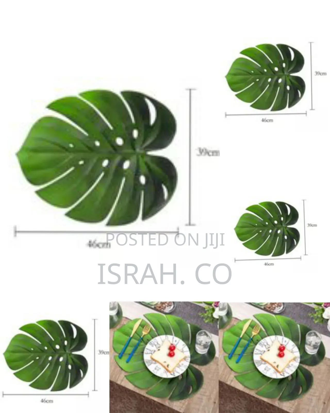 6 Pc Leaf Basket Leather Placemat for Dinner Table,