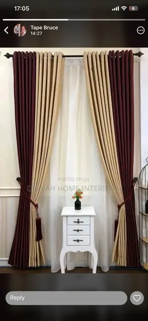 Mix and Match Curtains ( Cream and Marooon )