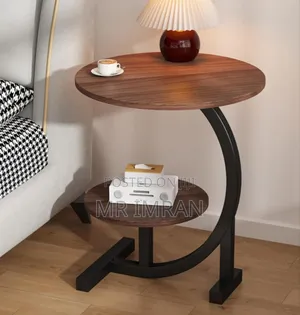 -Tier C-Shaped Side Table