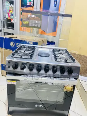 SPJ Stainless Steel 4 Gas Bunners 1 Electric Hot Plate 80/60cm Cooker