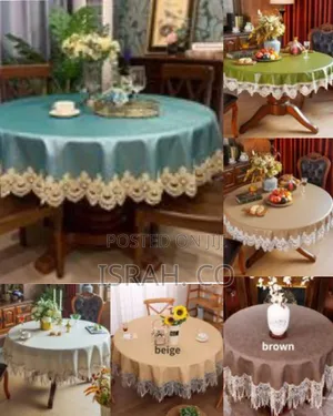 70 Inch Round Table Cloth Lace Tablecloth Wipeable Pastoral Waterproof