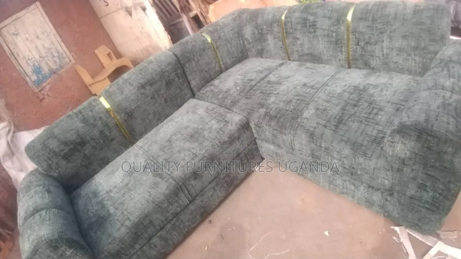 High Density Dark Green  Sofa Set