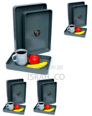 Set of 3 Plastic Serving Trays Nesting Trays for Coffee Table
