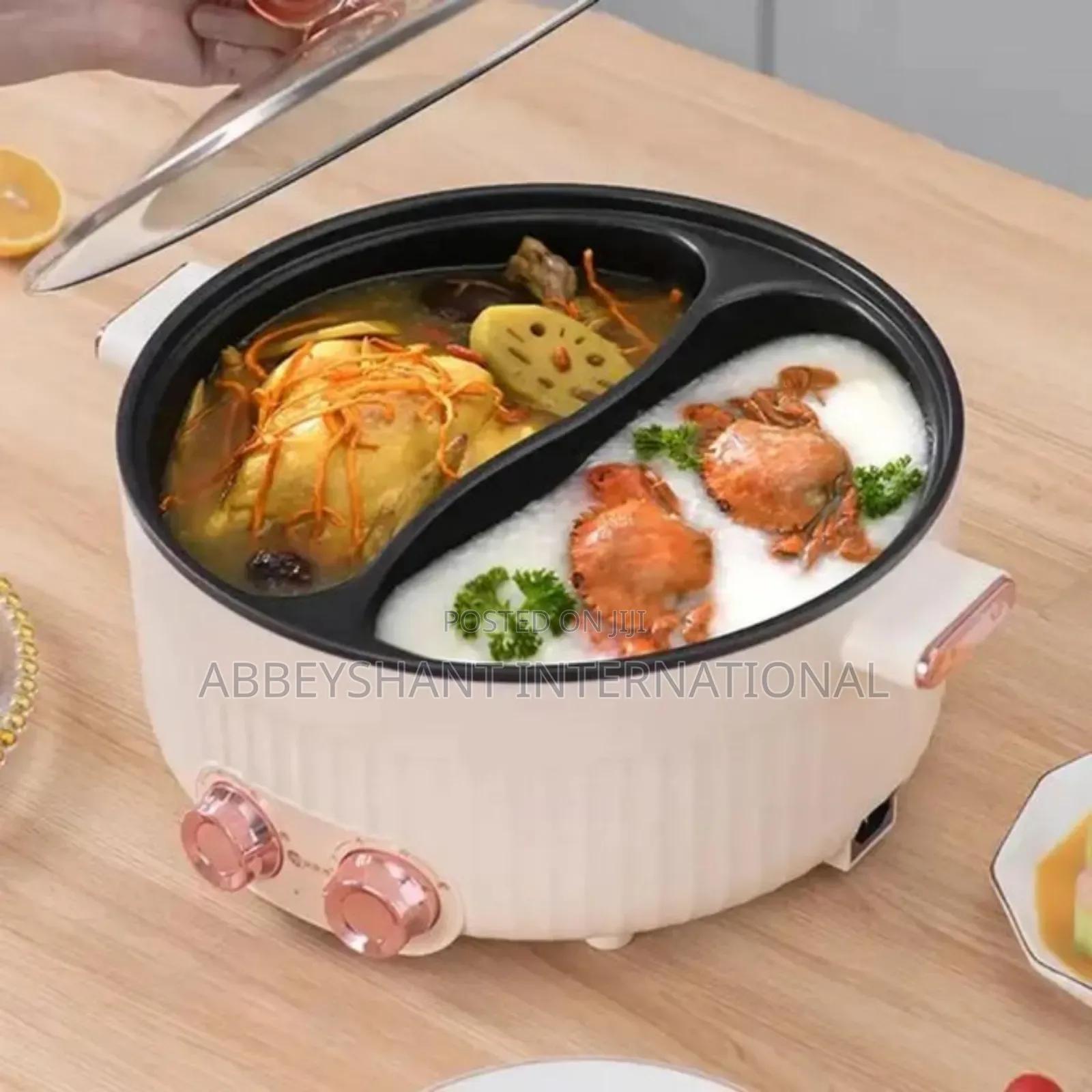 Hot Pot Cooker With Divided Cooking Sections.