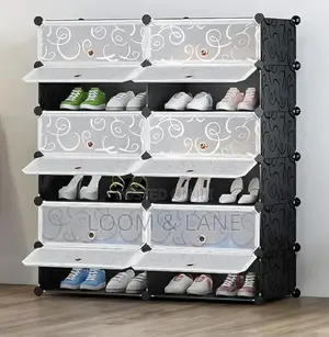 Modular Plastic Wardrobe 12 Cubes, Shoe Rack Mallet