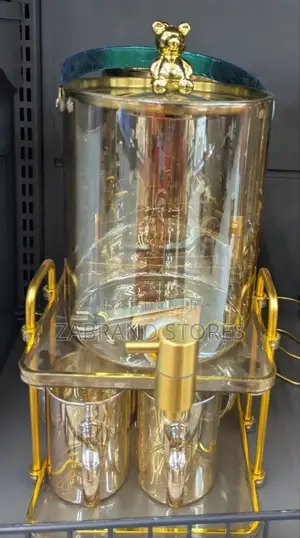Gold Glass Juice Dispenser Set