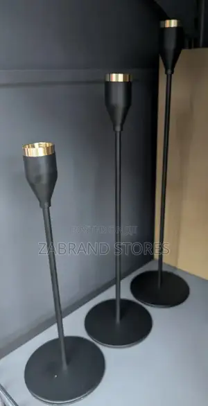 3 PCS Black Candlestick Holder