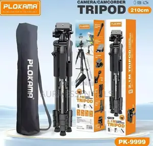Plokama Heavy-Duty Camera Tripod With Mobile Phone Holder
