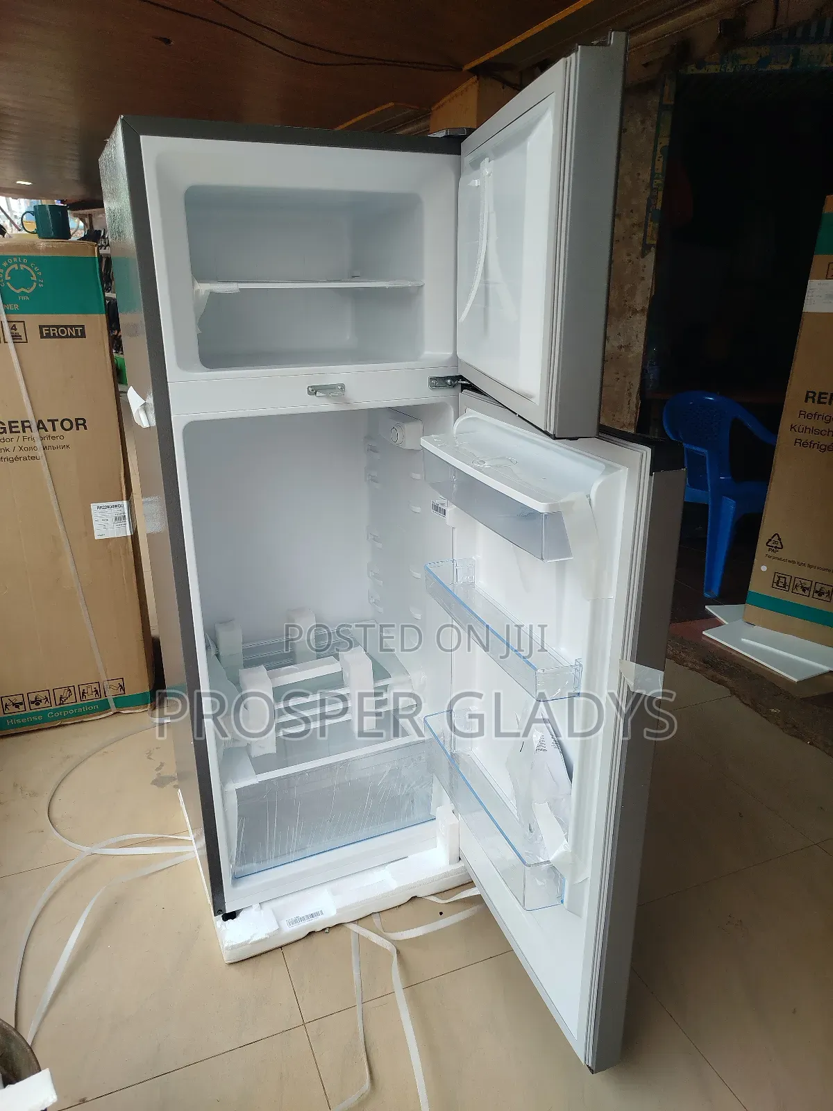 270 Litres Hisense Refrigerator Double Door With a Dispenser.