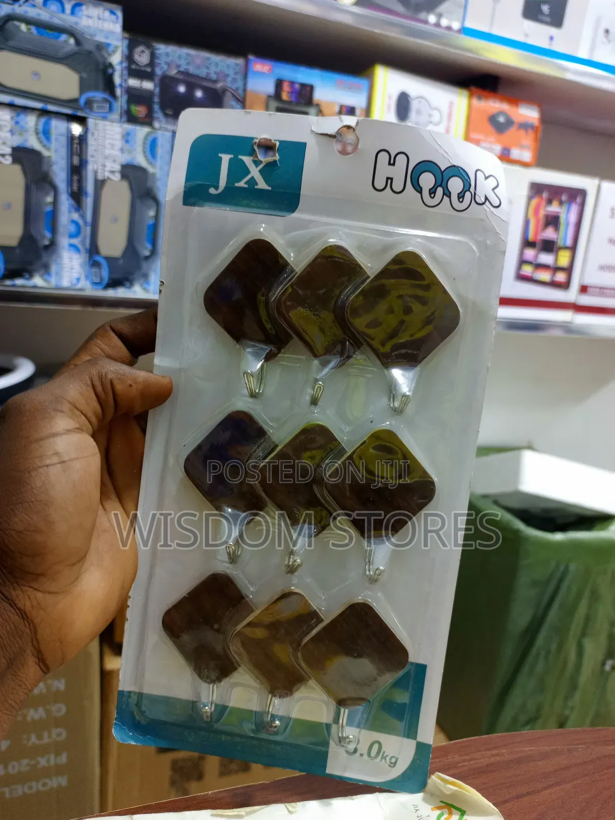 9pcs Adhesive Wall Hooks.