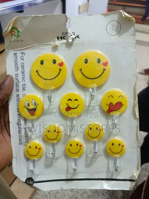 Self-Adhesive Smiley Face Wall Hooks.