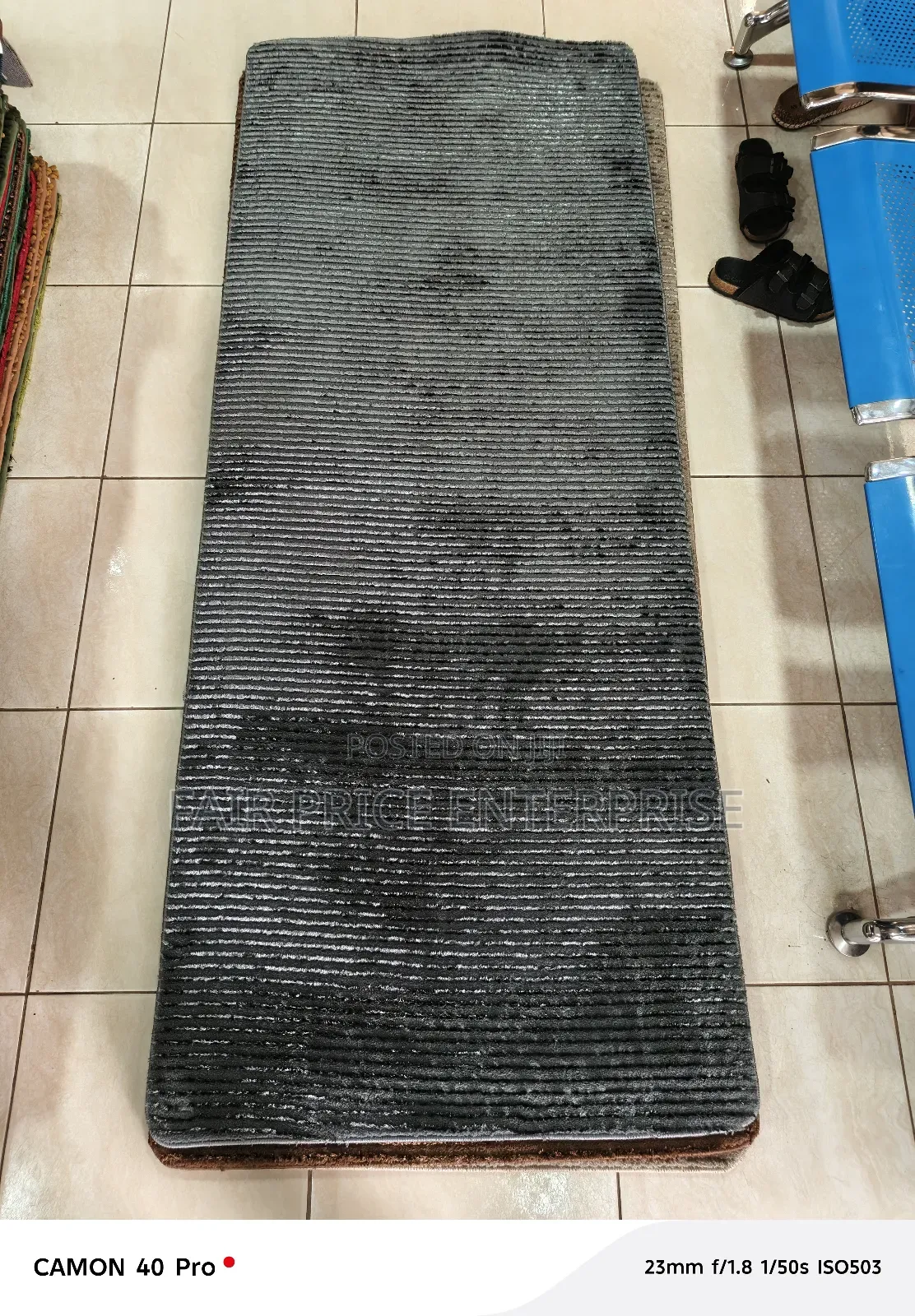 Soft Bedside Carpet. Gray Color