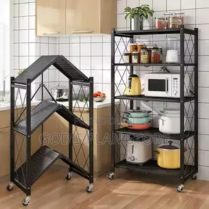 Movable Metallic Kitchen Storage Rack Kitchen Storage Rack 5 Tier