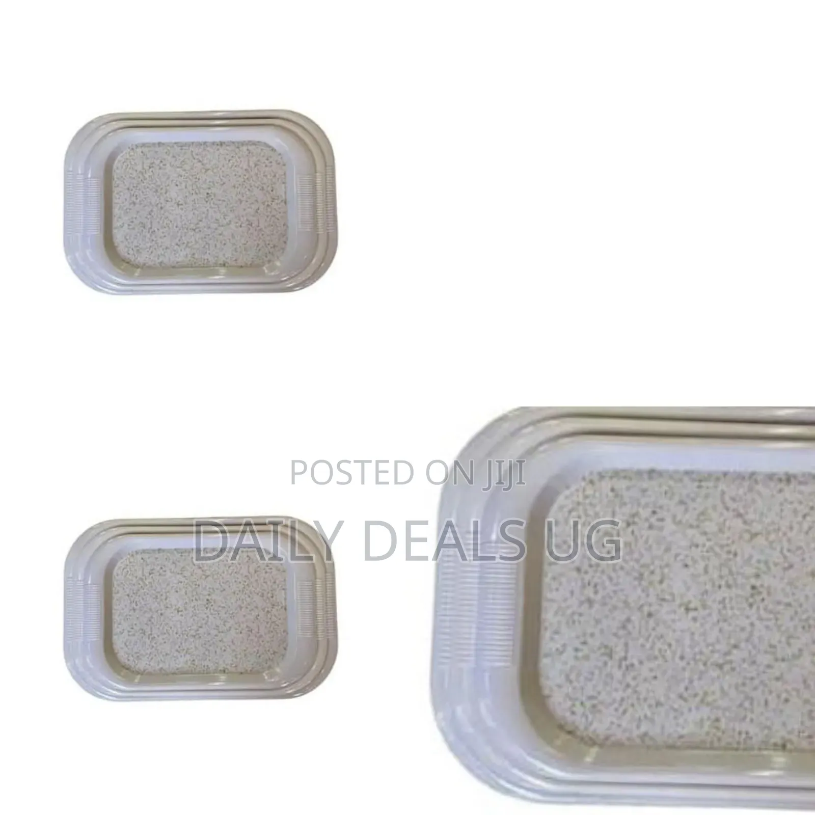 Set of 3 Decorative Rectangular Melamine Serving or Vanity Trays