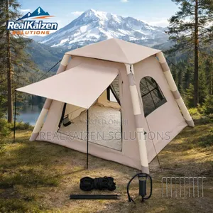 Premium All Season Waterproof Inflatable Camping Tent for 4–8 People